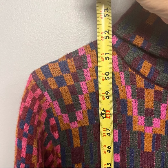 NWOT Farm Rio Tapestry Scarf Sweater Dress Colorful Geometric Design Long Sleeve - Picture 4 of 13
